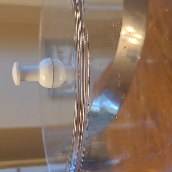 Pottery Barn Outdoor Ice Bucket with Lid Clear Plastic Chrome Handle 7.5" - Picture 2 of 5